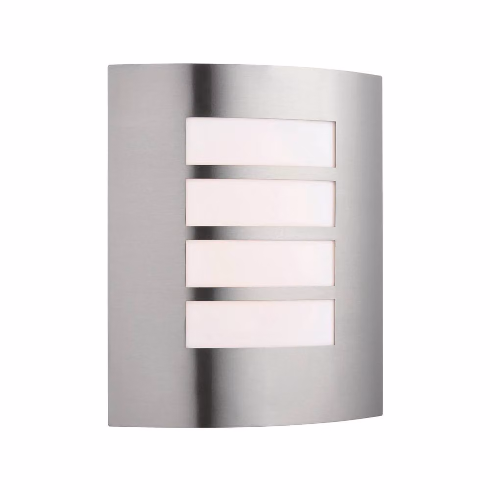 First Choice Lighting Blanch Set of 2 Silver Stainless Steel Outdoor Flush Wall Lights with Motion Sensor and LED Up/Down Lighting – 2