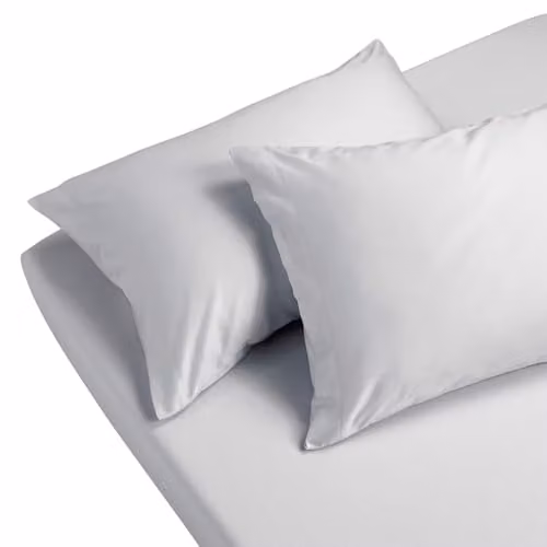 Christy 400TC Luxury Cotton Sateen Single Fitted Sheet in Grey, W/D/H: 90 x 190 cm