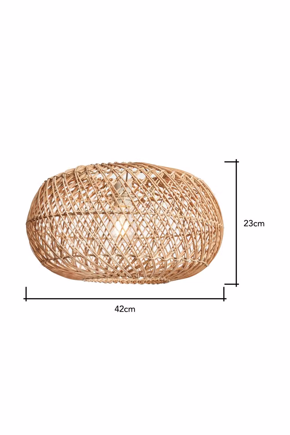 BHS Lighting Kyle Rattan Easy Fit Light Shade in Brown/Beige, Diameter: 42 cm – 3