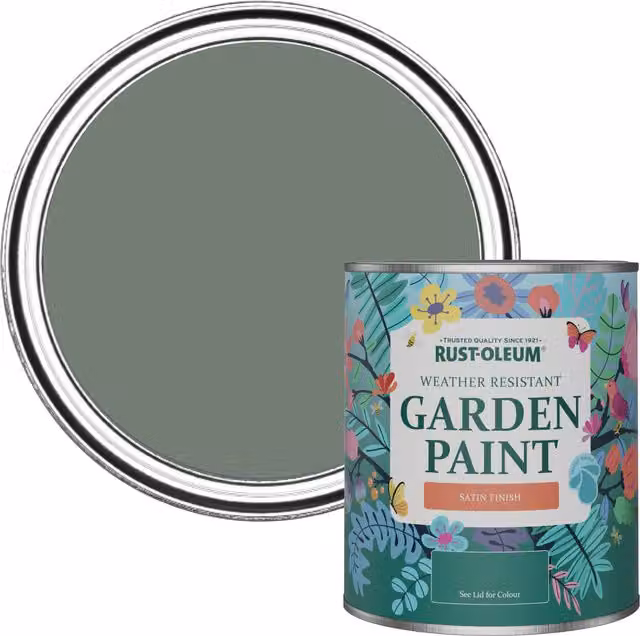 Rust-Oleum Water-Based Garden Paint in Satin Gloss Finish, Green, 0.75 l