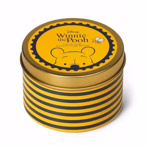 Disney Winnie the Pooh Honey and Orange Blossom Scented Tin Candle in Yellow, 175g