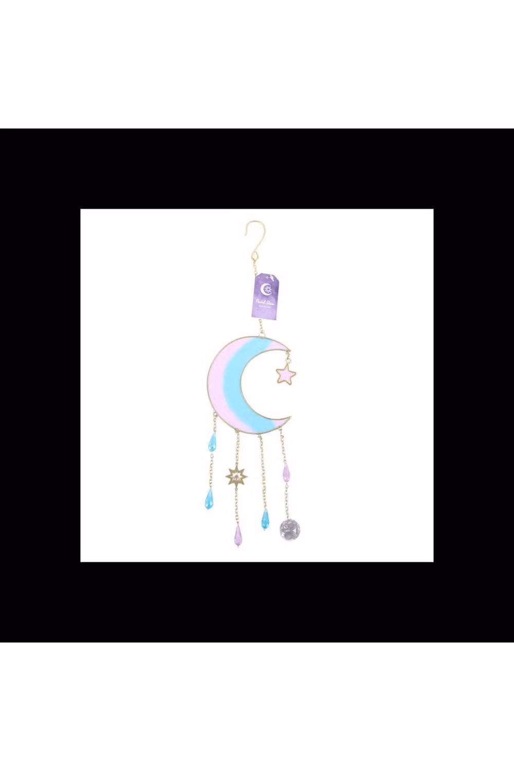 KDMD Iridescent Crescent Moon Suncatcher in Gold and Multicolour Hanging Decor – 2