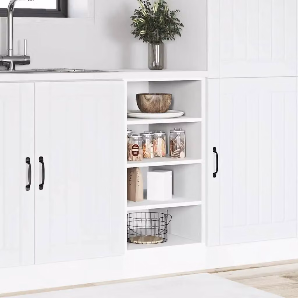 Berkfield Home White Freestanding Kitchen Base Unit with Hinged Doors and Internal Shelves, W/D/H: 40 x 44.5 x 81.5 cm – 2