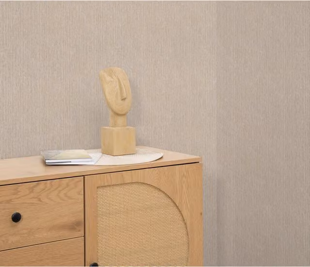 Erismann Stoneweave Textile Wallpaper in Green and Brown with Abstract Minimalist Design