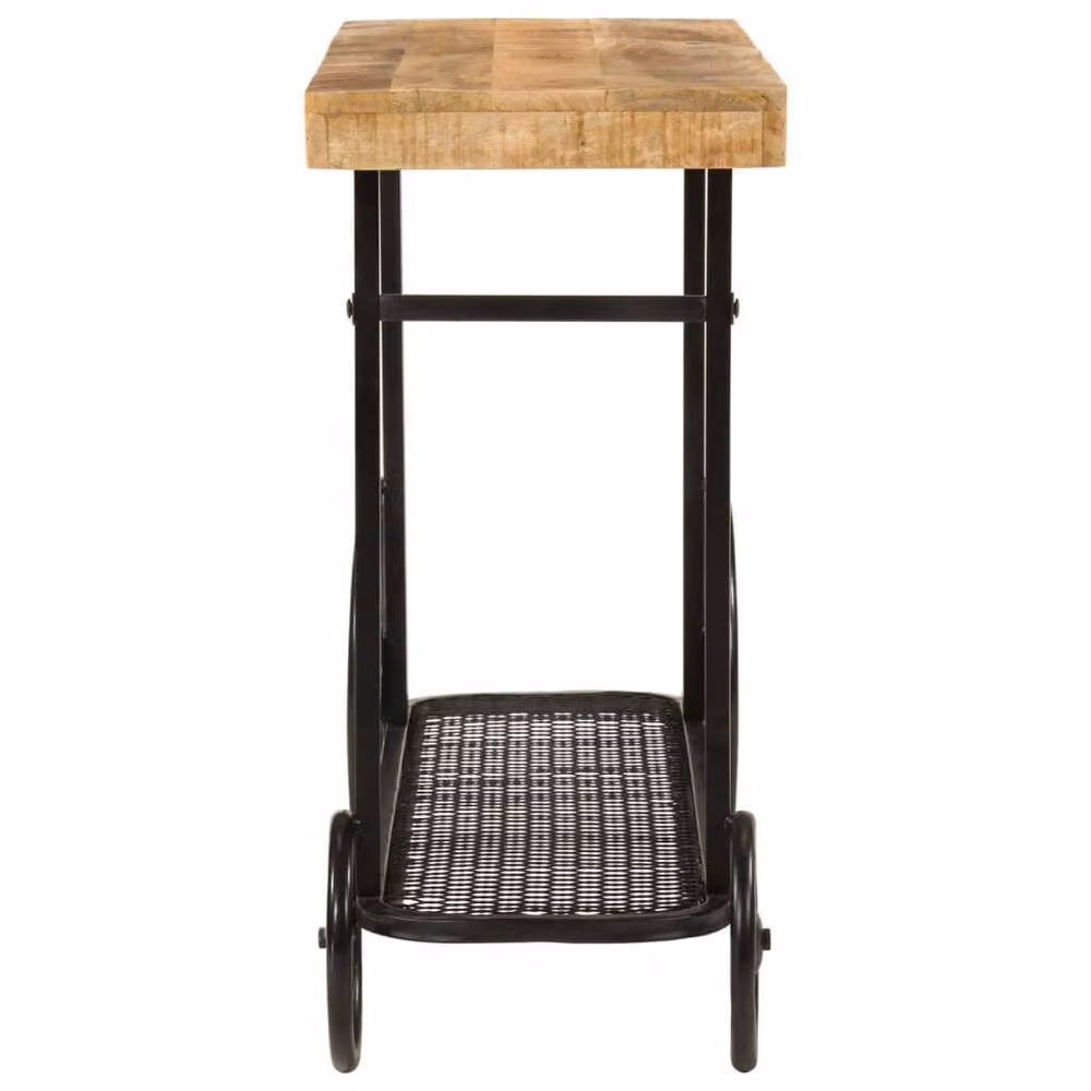 Berkfield Home Industrial Mango Wood and Iron Console Table, Brown, W/D/H: 112 x 36 x 76 cm – 3