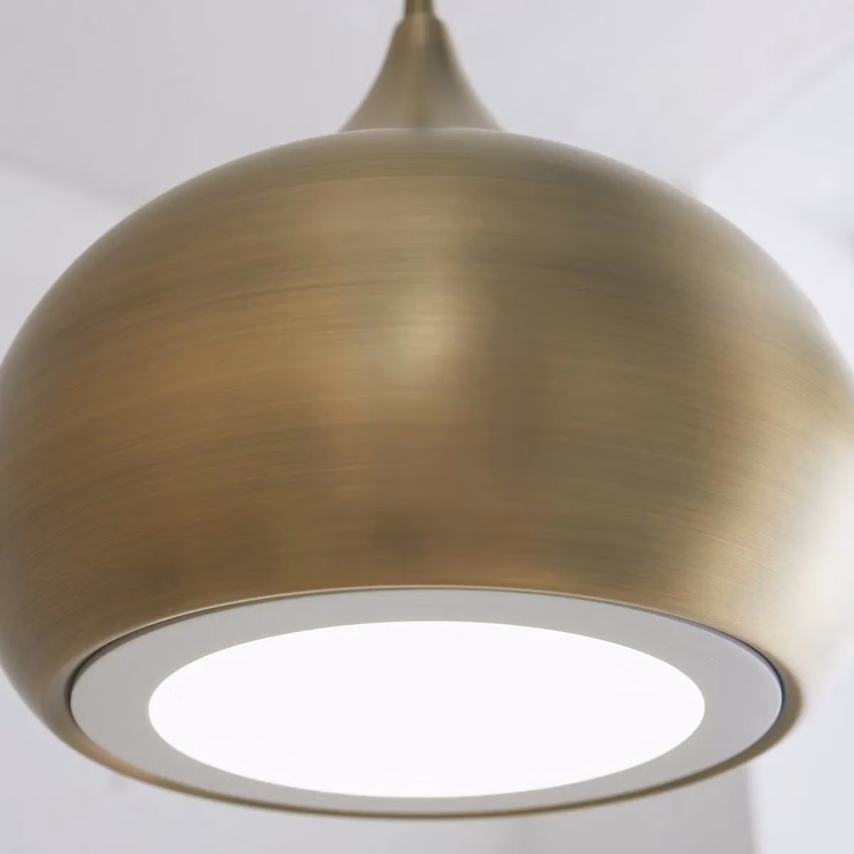 Netlighting Brosnan Dome Ceiling Pendant Light in Matt Antique Brass and Yellow – 3