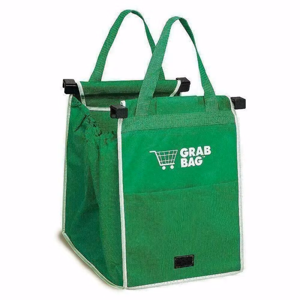 FLAVORA 2-Piece Foldable Shopping Trolley Storage Bags in Green – 2