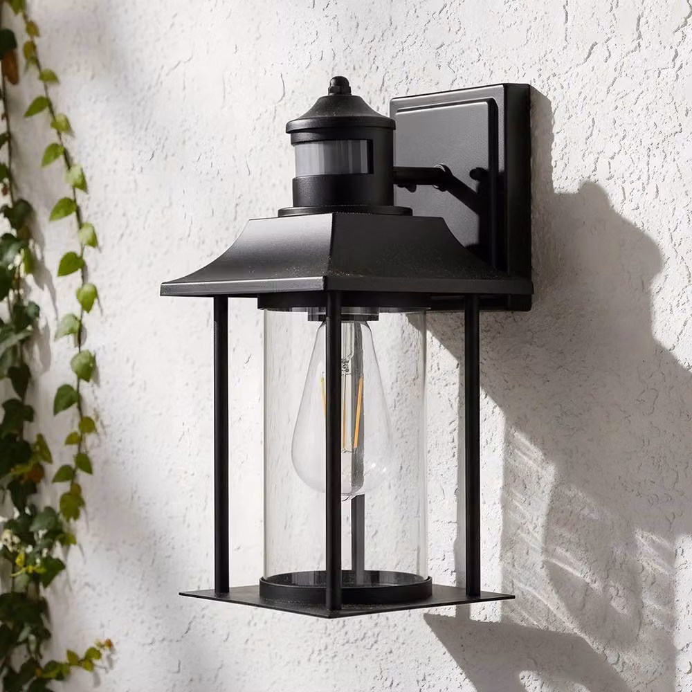 EONLION Black Outdoor LED Wall Light with PIR Motion Sensor and Aluminium Lantern Design for Garden and Terrace – 4