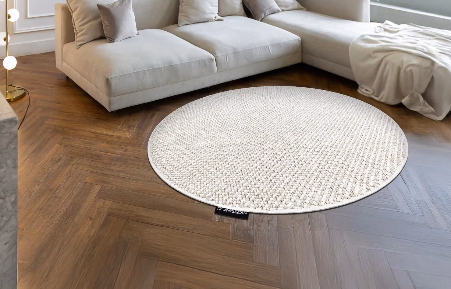 RugsX Casablanca Loop Round Rug in White, Diameter: 150 cm – 2