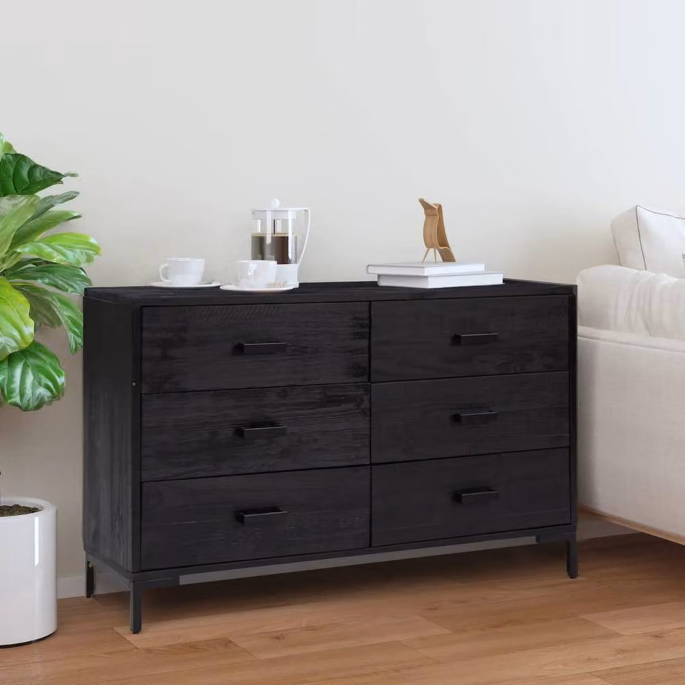 Berkfield Home Black Solid Pinewood Sideboard W/D/H: 110 x 35 x 70 cm – 2