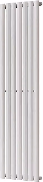 UK Radiators Omeara White Elliptical Tube Vertical Designer Radiator, W: 40.6 cm, H: 160 cm