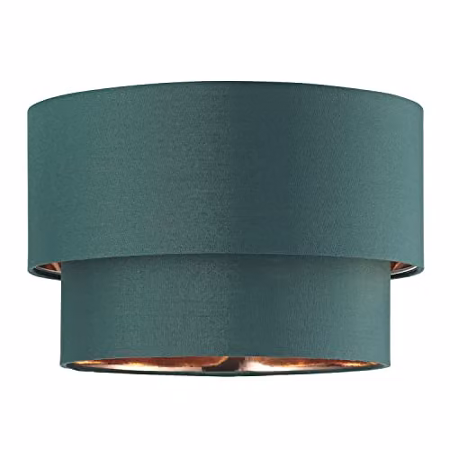 Happy Homewares Modern Round Green Fabric Ceiling Pendant Lamp Shade with Copper Inner, W/D/H: 20 x 20 x 30 cm – 1
