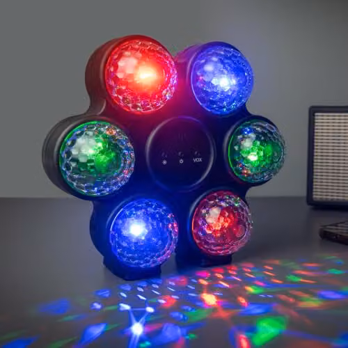 Menkind RED5 Multicoloured Circle Disco Light in Black – 2
