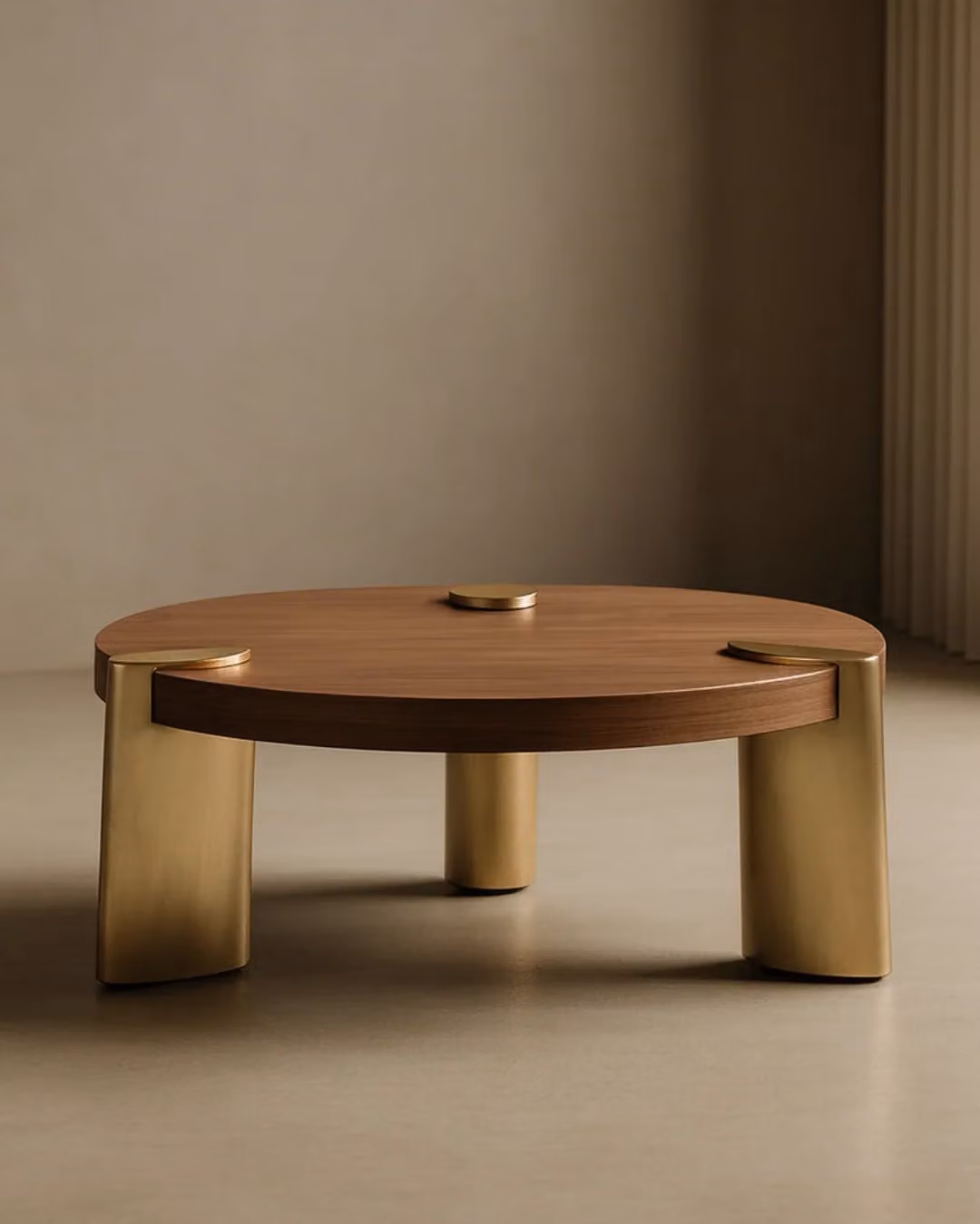 Tommy Franks Round Amara Coffee Table in Brown Walnut