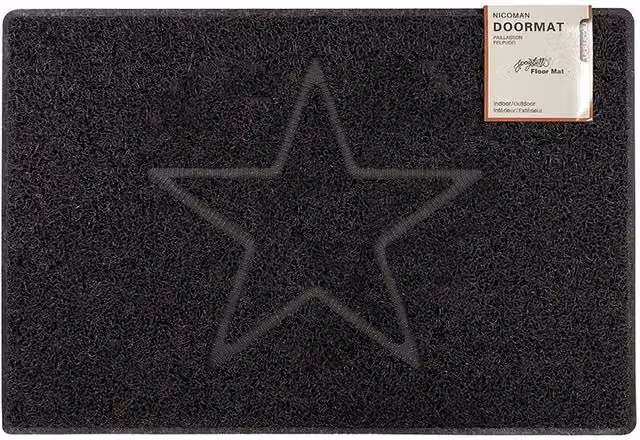 Oseasons Star Medium Embossed Black Dirt-Repellent Doormat