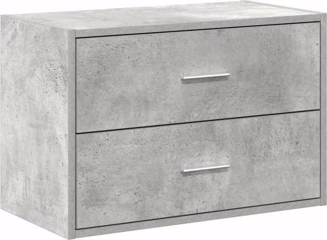 Berkfield Home Modern Freestanding Cabinet with 2 Drawers in Concrete Grey, W: 60 cm, D: 31 cm, H: 40 cm – 1