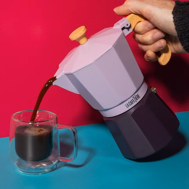 La Cafetiere Venice Aluminium Espresso Maker, Purple, Height: 15.2 cm