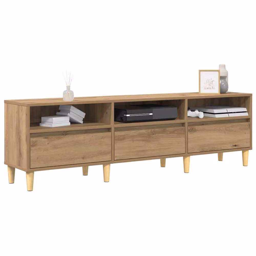 Berkfield Home Artisan Oak TV Cabinet in Brown, W/D/H: 150 x 30 x 45 cm – 3