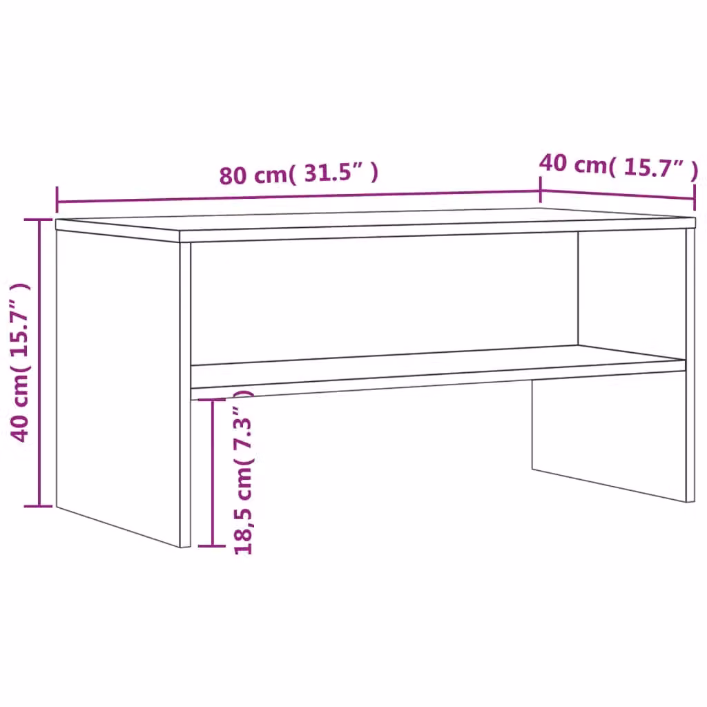 Berkfield Home Modern Brown Oak TV Cabinet W/D/H: 80 x 40 x 40 cm – 5