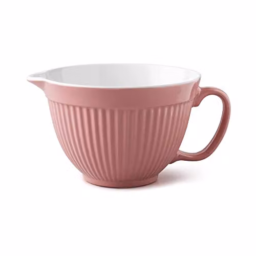 Zeal Melamine Mixing Bowl and Batter Jug with Pouring Spout and Non-Slip Base, Pink – 3