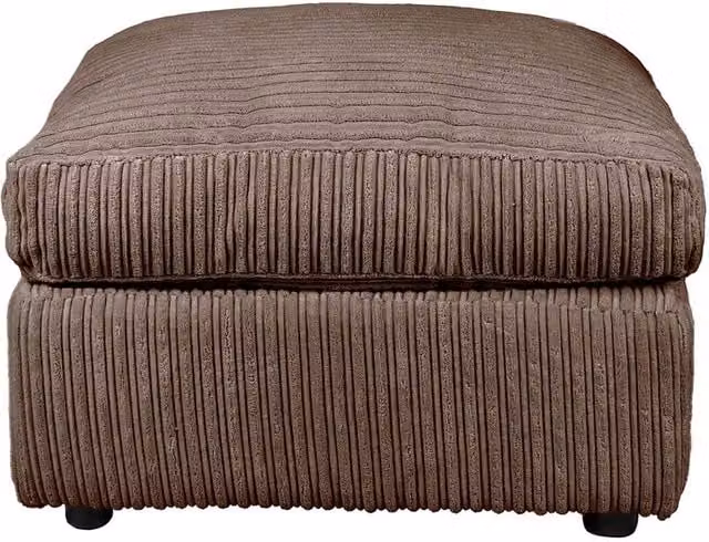 LUXURY LIFE Declan Jumbo Cord Fabric Footstool in Chocolate, W/D/H: 60 x 60 x 65 cm – 1