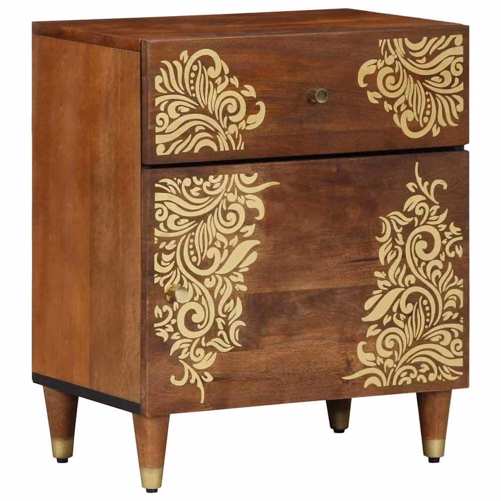 Berkfield Home Acacia Wood Bedside Table, Honey Brown, W/D/H: 50 x 33 x 60 cm – 2