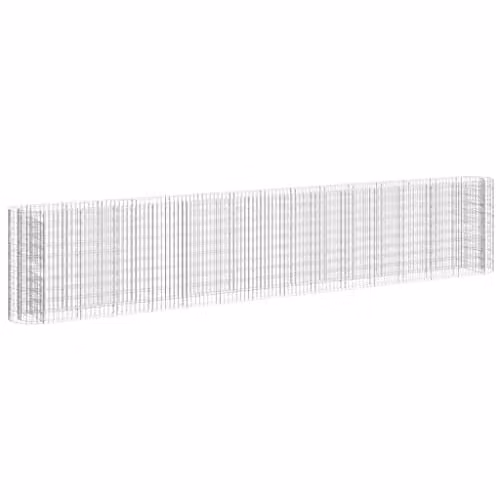 vidaXL Silver Galvanised Steel Stone Gabion Raised Bed W: 540 cm, D: 50 cm, H: 100 cm – 1