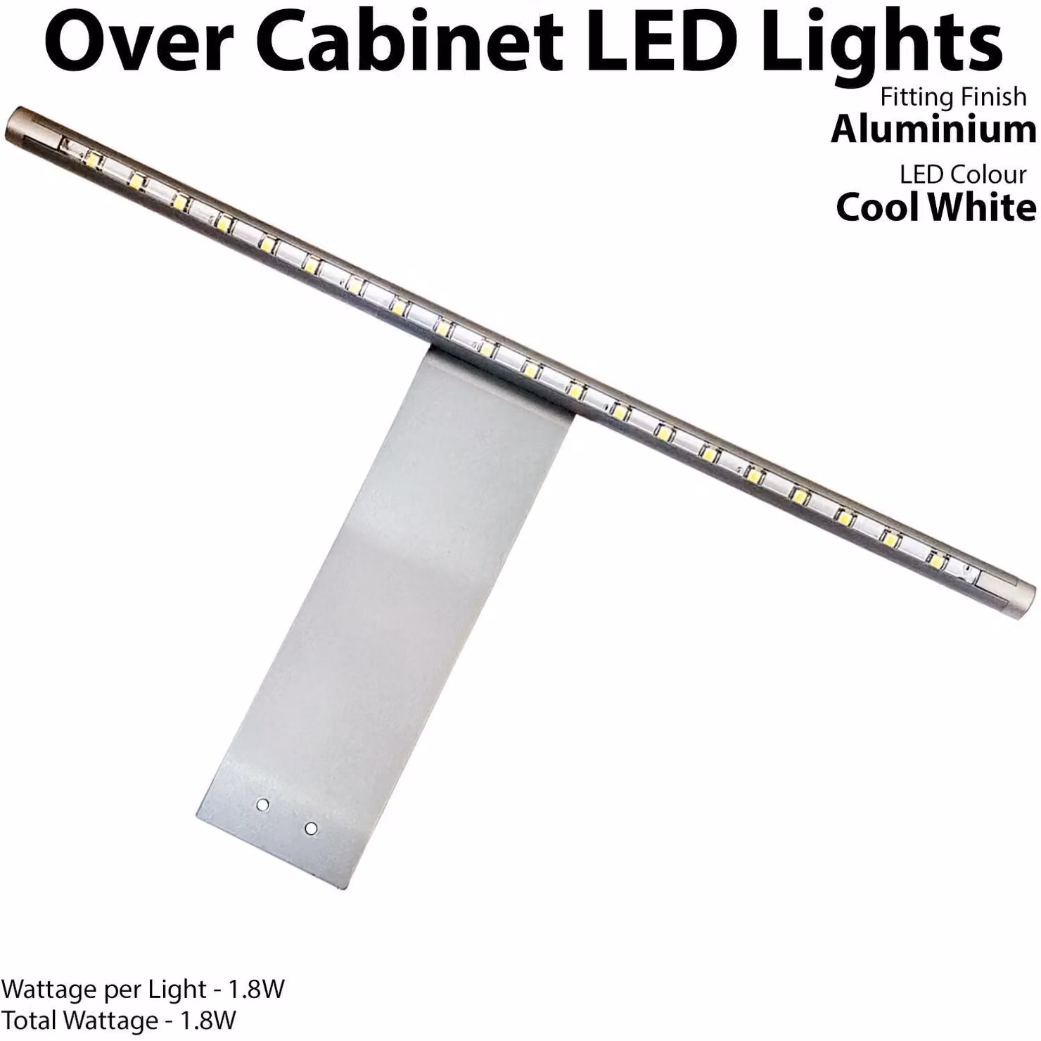Loops Aluminium Over Cabinet LED Light and Driver Kit in Cool White and Silver for Kitchen, Bathroom, or Wardrobe Lighting – 2