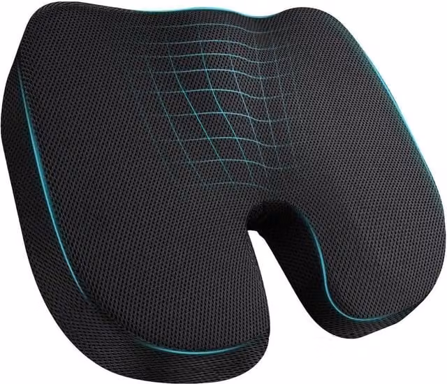 PAWNORA Orthopaedic U-Shaped Memory Foam Seat and Back Cushion Set in Black – 1