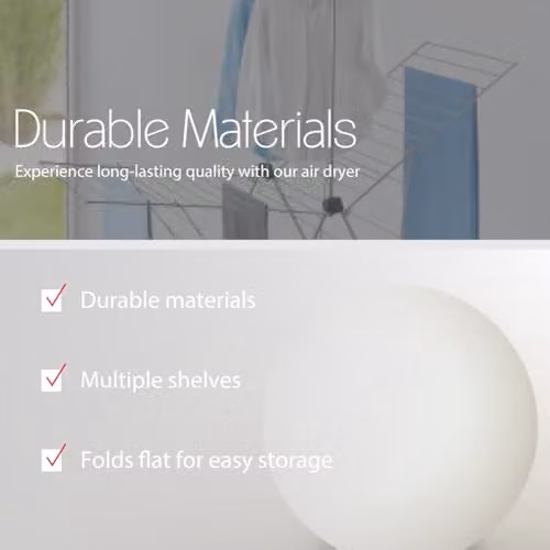 Metaltex Monsoon Foldable Laundry Dryer in Silver, H 183 x W 177 x D 63 cm – 3