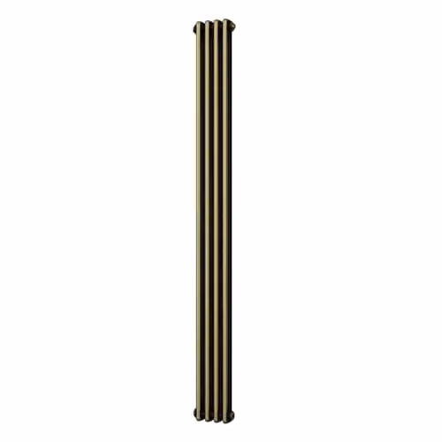 UK Radiators Alpha Traditional Cast-Iron Style 2 Column Vertical Radiator in Gold, H 180 cm x W 19.6 cm