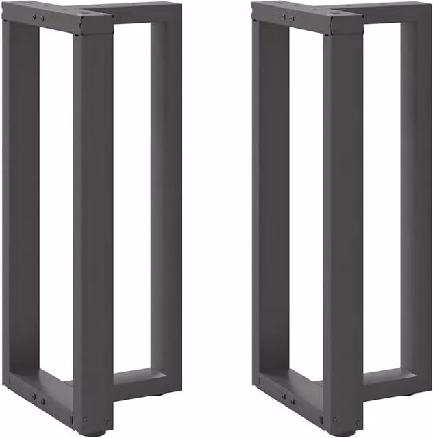 Berkfield T-Shaped Bar Table Legs, 2 Piece Steel Set in Anthracite Black, W/D/H: 50 x 35 x 90-91 cm
