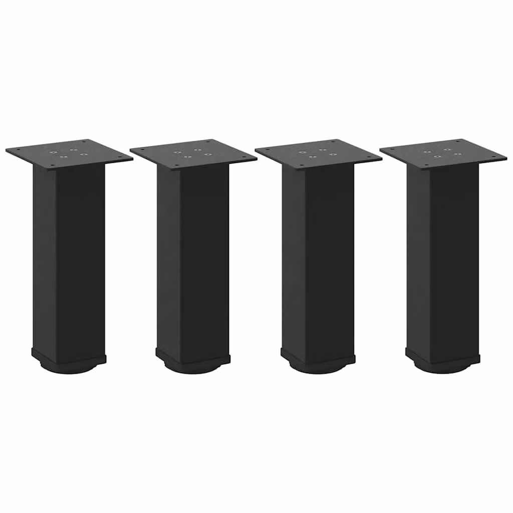 Berkfield Home Set of 4 Black Matt Steel Coffee Table Legs, Height: 43 cm – 2
