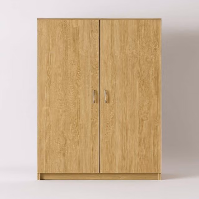 TJS Venice 2 Door Modern Oak Wardrobe in Brown
