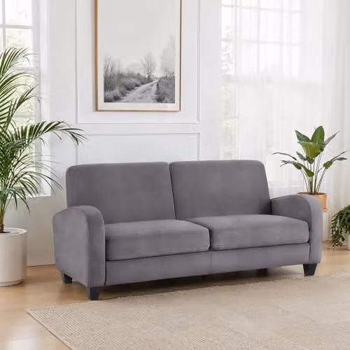 Julian Bowen Vivo 3 Seater Sofa in Grey with Scatter Cushions, W: 183 cm, D: 83 cm, H: 80 cm
