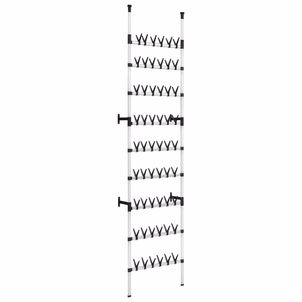 Berkfield Home Telescopic Silver Metal Shoe Rack with Hanging Rods – 1