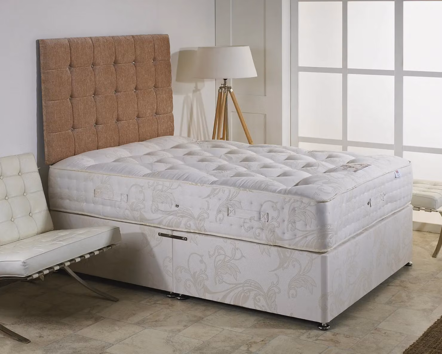 Somnior Elizabeth Two Sided Pocket Spring Mattress with Natural Fillings, White, Super King, W/D/H: 200 x 200 cm – 3