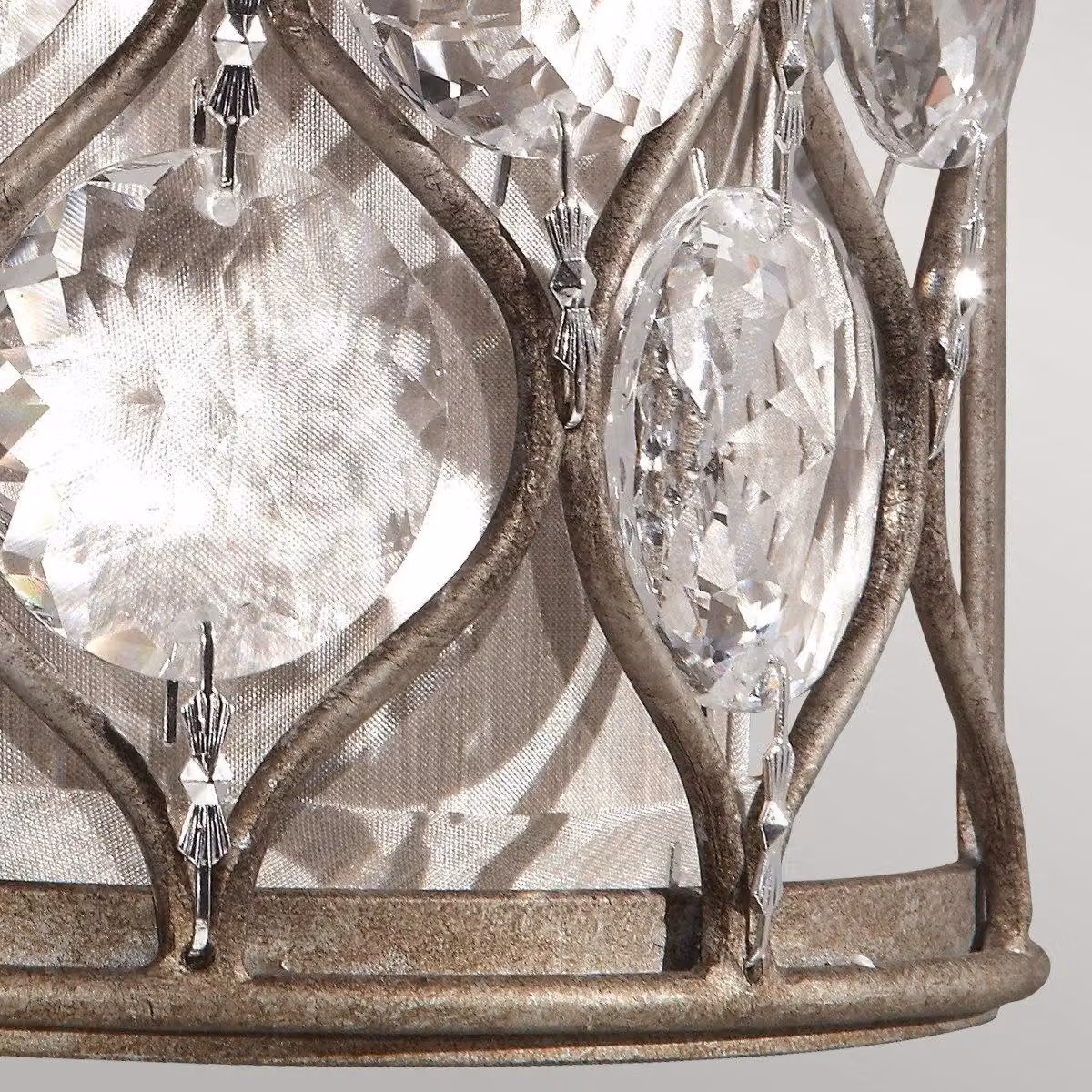 Netlighting Lucia Single Light Indoor Wall Light in Silver with Crystal and Glass Details, E14 – 2