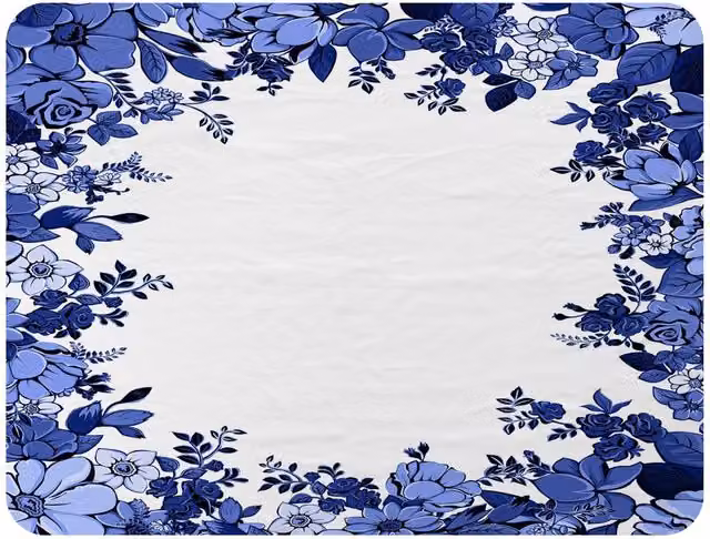 Benjamin Tate Design Winter Floral Frame Fleece Blanket in Blue, Sand or Beige, W/H: 120 x 150 cm – 2