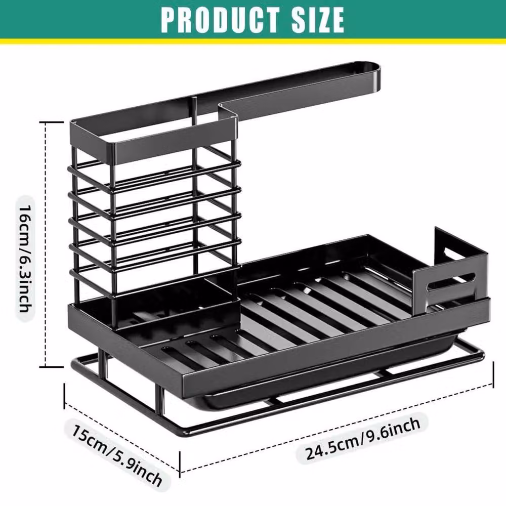 PAWNORA Freestanding Metal Kitchen Storage Organiser, Black – 2
