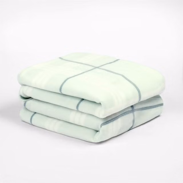 Dreamscene Blue Checked Fleece Throw Blanket, Width: 150 cm