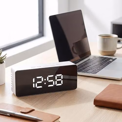 Acctim Medina Digital LED Alarm Clock with Temperature Display, White, W: 14.0 cm, D: 5.5 cm, H: 5.5 cm – 2