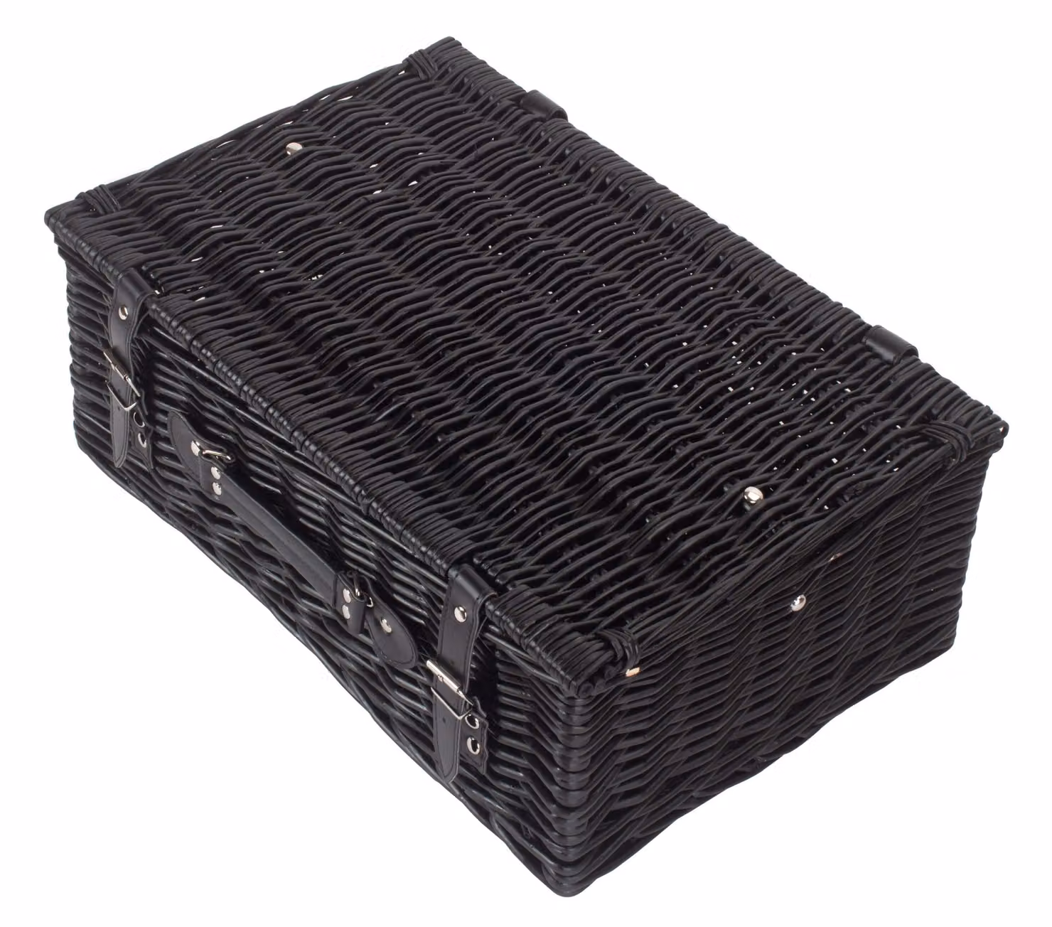 Red Wicker Hamper with Black Willow Design and Removable Cotton Bag – 3