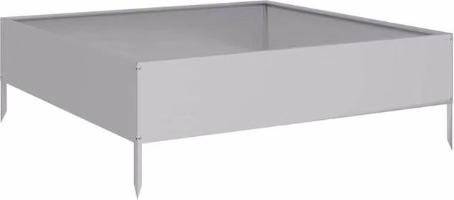 Berkfield Home Garden Galvanised Steel Raised Bed in Silver, W/D/H: 100 x 100 x 33.5 cm – 1