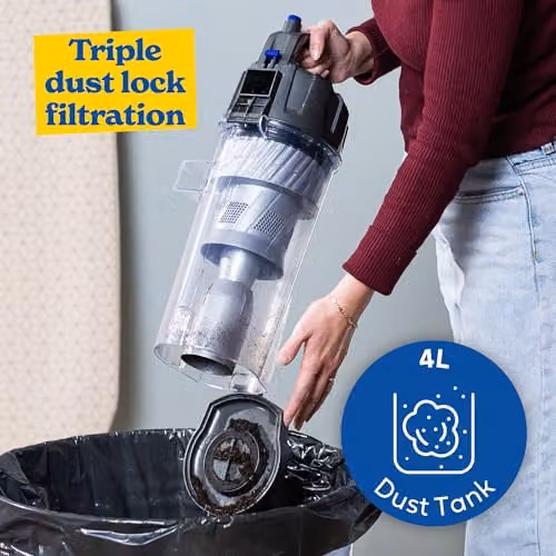 Russell Hobbs RHUV7001 Hypermax Upright Vacuum Cleaner in Grey and Blue with Multi-Cyclonic Filtration, LED Headlight and Pet Hair Functionality – 9