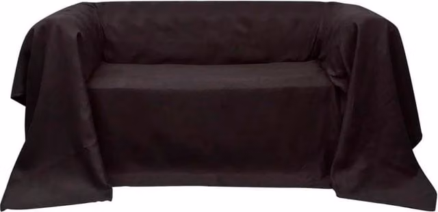 Berkfield Home Microfibre Sofa Slipcover in Brown, Stain Resistant and Pet Hair Repellent, W: 280 cm x D: 210 cm – 1