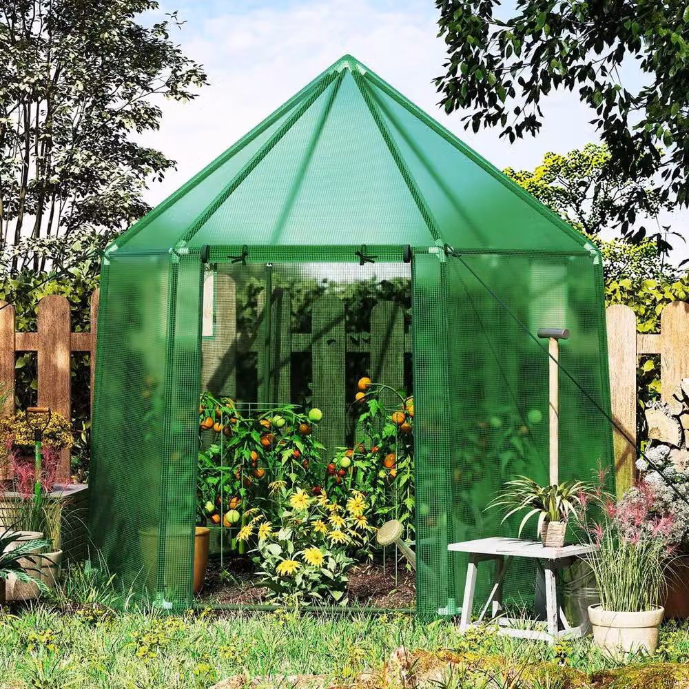 VOGREX Portable Walk-in Greenhouse in Green, W/D/H: 198 x 172 x 190 cm – 5