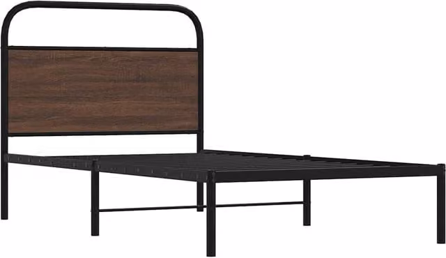 Berkfield Home Elegant Single Bed Frame in Brown Oak, W/D/H: 90 x 190 cm