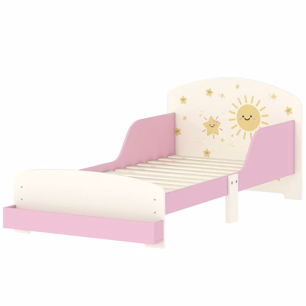 STILVORA Children's Bed with Side Compartments and Rails, Pink, W/D/H: 140 x 70 x 77 cm – 2