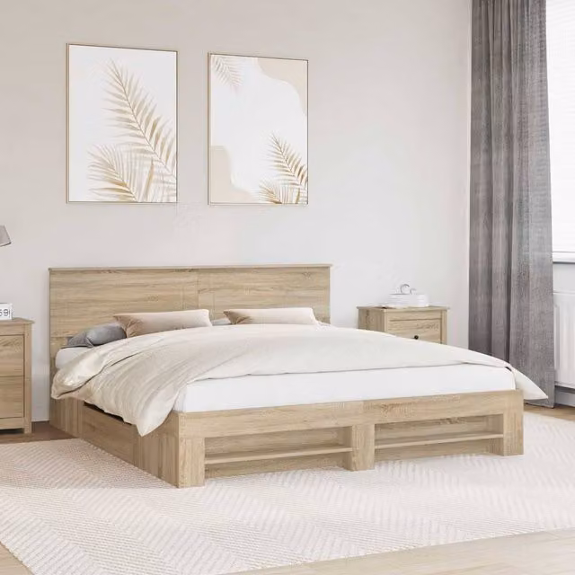 Berkfield Home Sonoma Oak Bed Frame with Drawers, Brown, W/D/H: 180 x 200 cm – 1